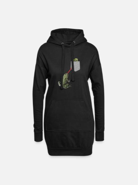 Froschzunge, die nach Kaulquappe in Ihrer Tasche greift - Hoodie-Kleid - Schwarz