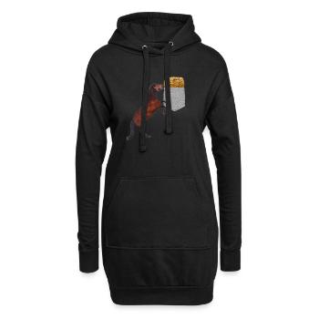 Pferd, das Nach Heu In Ihrer Falschen Tasche Greift Lustig - Hoodie-Kleid - Schwarz - Vorne