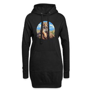 Bengal Tiger Königstiger - Hoodie-Kleid - Schwarz - Vorne