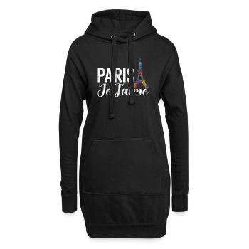 Frankreich Paris Eiffelturm Frankreich Flagge - Hoodie-Kleid - Schwarz - Vorne