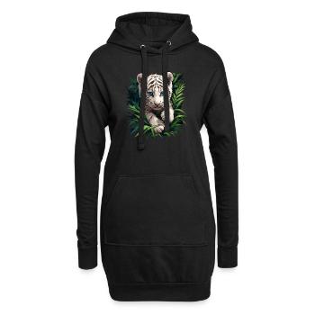 White Tiger Weiße Tiger Weißer Tiger - Hoodie-Kleid - Schwarz - Vorne
