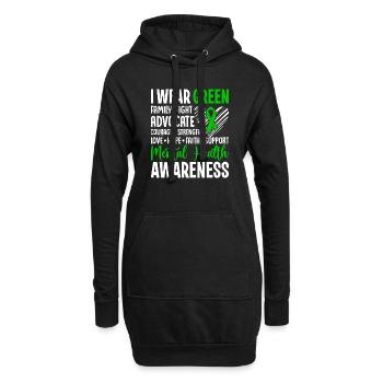Ich trage Grün für das Bewusstsein für psychische Gesundheit Grün - Hoodie-Kleid - Schwarz - Vorne