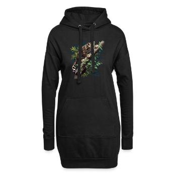 Clouded Leopard Nebelparder - Hoodie-Kleid - Schwarz - Vorne