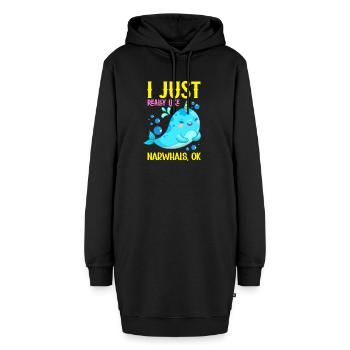 Narwhal Sea Süßer Narwhaler Liebhaber - Hoodie-Kleid - Schwarz - Vorne