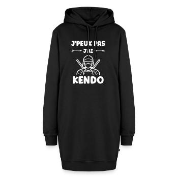 KENDO - Hoodie-Kleid - Schwarz - Vorne
