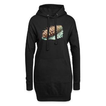 Sea Cucumber Seegurken Seegurke - Hoodie-Kleid - Schwarz - Vorne