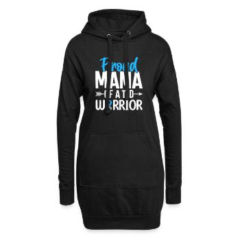 T1D Mama Typ 1 Diabetes Blaues Band nutzlos - Hoodie-Kleid - Schwarz - Vorne