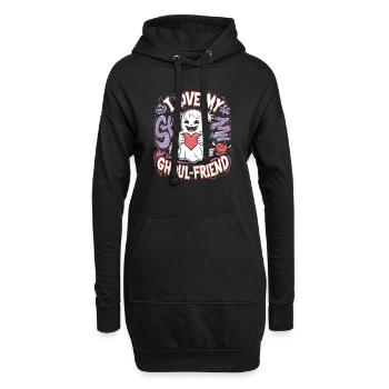 J’aime mon ami goule mignon fantôme Halloween - Sweat-shirt à capuche long Femme - noir - Devant