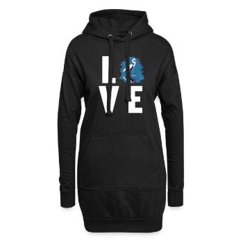 Heron Reiher - Hoodie-Kleid - Schwarz - Vorne