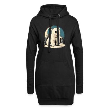 Polar Bear Eisbären Eisbär - Hoodie-Kleid - Schwarz - Vorne
