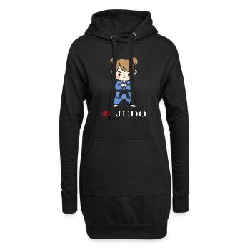Judo - Hoodie-Kleid - Schwarz - Vorne
