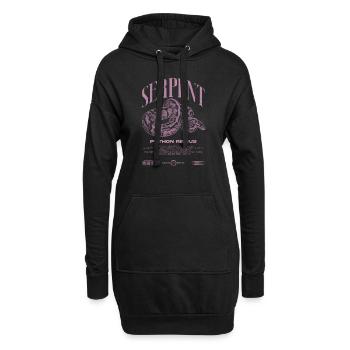 Ball Python Moderne Reptilienwärter Streetwear - Hoodie-Kleid - Schwarz - Vorne
