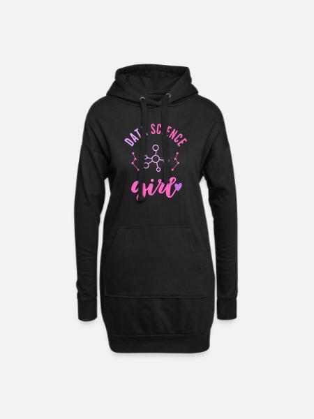 Data Science Mädchen Frau - Hoodie-Kleid - Schwarz