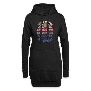 Bootskapitän Lustiger Bootssegelsee Boater - Hoodie-Kleid - Schwarz - Vorne