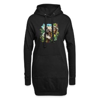 Koalas Koala - Sweat-shirt à capuche long Femme - noir - Devant