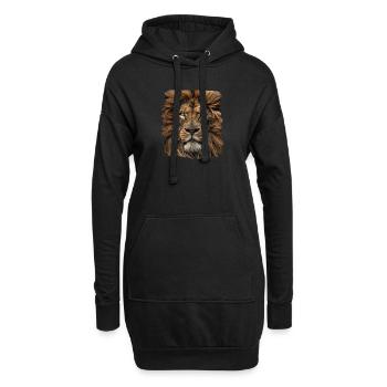 Lion Löwen Löwe - Sweat-shirt à capuche long Femme - noir - Devant