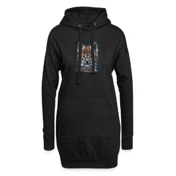 Lynx Luchse Luchs - Sweat-shirt à capuche long Femme - noir - Devant