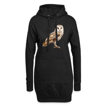 Effraie des clochers Schleiereulen Schleiereule - Sweat-shirt à capuche long Femme - noir - Devant
