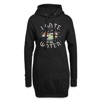 Wasser Spruch - Hoodie-Kleid - Schwarz - Vorne