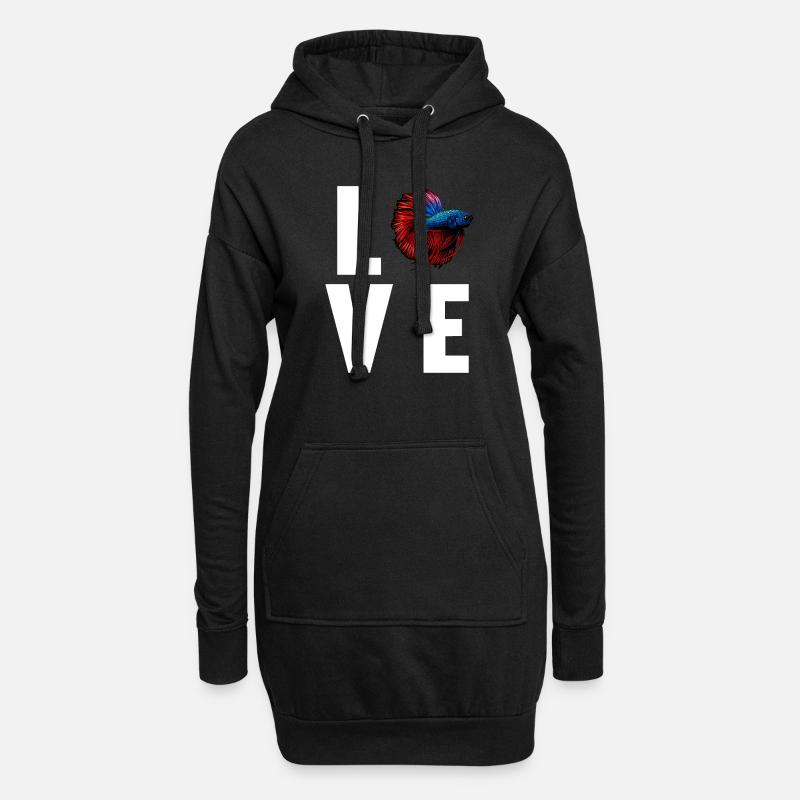 Bettas Betta Fisch Betta - Hoodie-Kleid - Schwarz
