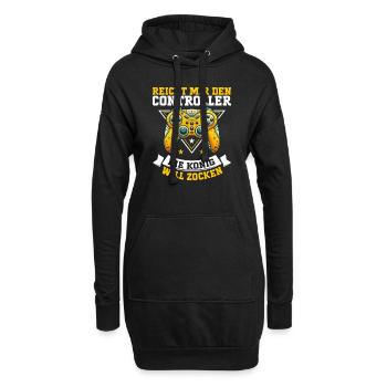Elle me tend la manette, la reine veut jouer - Sweat-shirt à capuche long Femme - noir - Devant