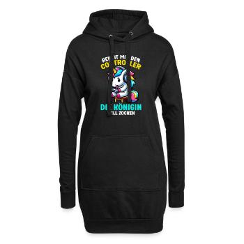 Elle me tend la manette, la reine veut jouer - Sweat-shirt à capuche long Femme - noir - Devant