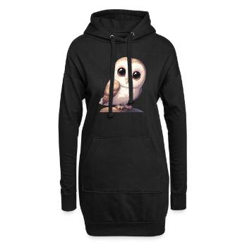 Effraie des clochers Schleiereulen Schleiereule - Sweat-shirt à capuche long Femme - noir - Devant