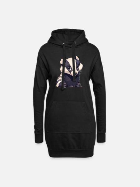 Badger Dachse Dachs - Hoodie-Kleid - Schwarz