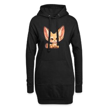 Fennec Fox Fennek Füchse Fennek Fuchs - Hoodie-Kleid - Schwarz - Vorne