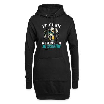 Angler und Bier Lustiges Fischer Hobby - Hoodie-Kleid - Schwarz - Vorne