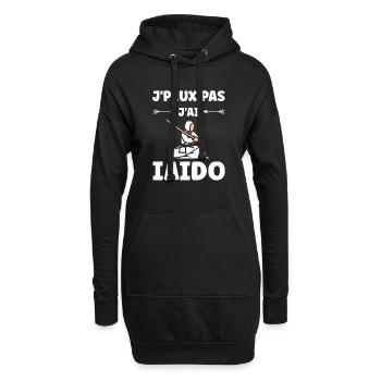 iaido - Sweat-shirt à capuche long Femme - noir - Devant