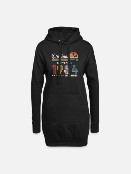 Original September 1984 Jahrgang Retro Geburtstag - Hoodie-Kleid - Schwarz