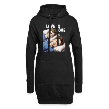HOMMES ENDORMIS L’AMOUR EST L’AMOUR - Sweat-shirt à capuche long Femme - noir - Devant