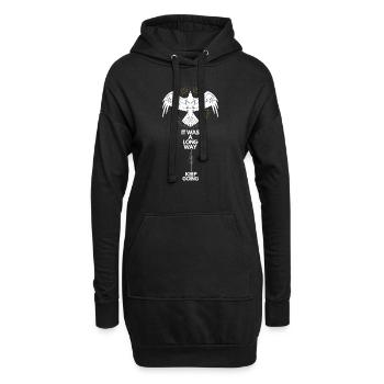 Keep going Nordisches Motivations Design - Hoodie-Kleid - Schwarz - Vorne