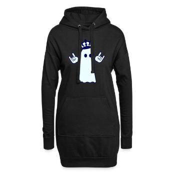 Cute Metal Halloween Ghost King Crown Ghost - Hoodie Dress - black - Front