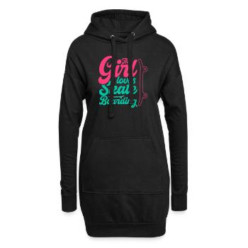 Skateboarding girl liebt Skateboarding Skaten - Hoodie-Kleid - Schwarz - Vorne