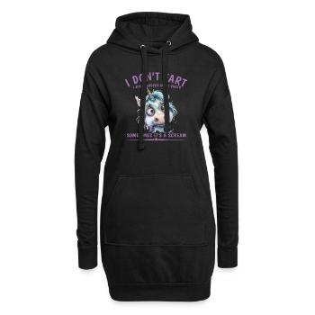 Ich Pupse Nicht, Ich Flüstere Nur in Meiner Hose - Hoodie-Kleid - Schwarz - Vorne
