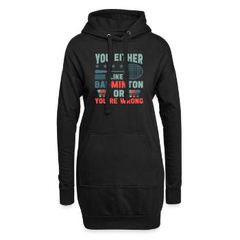 Badminton player funny shuttlecock sports quote - Hoodie Dress - black - Front
