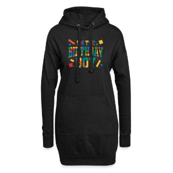 Coloré Anniversaire Garçon Blocs Fête Fun Design - Sweat-shirt à capuche long Femme - noir - Devant