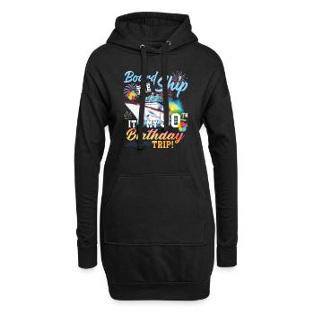 Celebrating 50th Birthday with a Cruise Adventure - Hoodie-Kleid - Schwarz - Vorne
