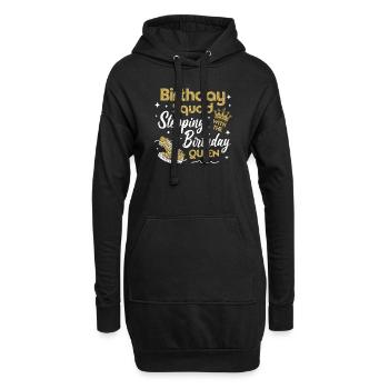 Stepping with the Birthday Queen Squad Party Desig - Sweat-shirt à capuche long Femme - noir - Devant
