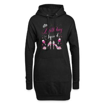 Anniversaire Squad Talons hauts glamour et vin Desig - Sweat-shirt à capuche long Femme - noir - Devant
