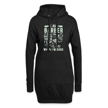 Coiffeur Cutter - Sweat-shirt à capuche long Femme - noir - Devant