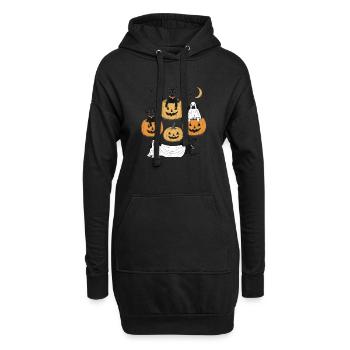 Lustige Hunde Halloween - Hoodie-Kleid - Schwarz - Vorne