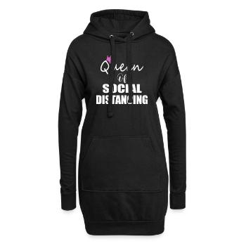 Queen of Social Distancing Social Distance - Hoodie-Kleid - Schwarz - Vorne