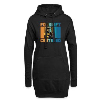 Gabelstaplerfahrer Retro-Gabelstapler zertifiziert - Hoodie-Kleid - Schwarz - Vorne
