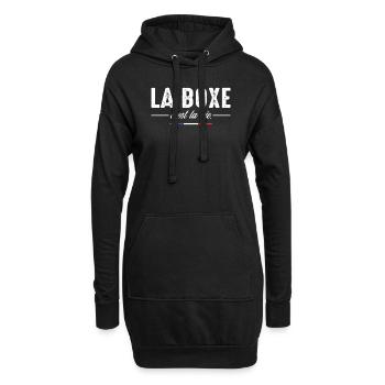 La boxe c'est la vie Boxeur boxing fan boxe Drôle - Sweat-shirt à capuche long Femme - noir - Devant