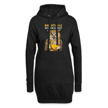 NACHTEULE BEI DER ARBEIT - Hoodie-Kleid - Schwarz - Vorne