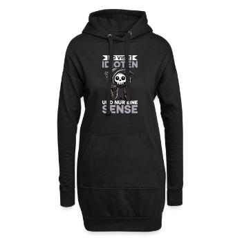 Tant d’idiots et juste une faux de sarcasme - Sweat-shirt à capuche long Femme - noir - Devant