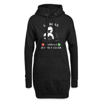 La boxe m'appelle Boxeur boxing fan boxe Drôle - Sweat-shirt à capuche long Femme - noir - Devant